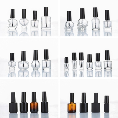 10ml Black Nail Polish Bottle Gel 7.6*3,2cm With Screw Cap