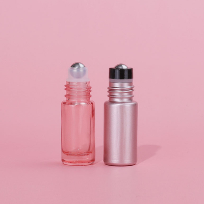 10ml Glass Cosmetic Containers Ampty Pink Essential Oil Glass Roller Bottle