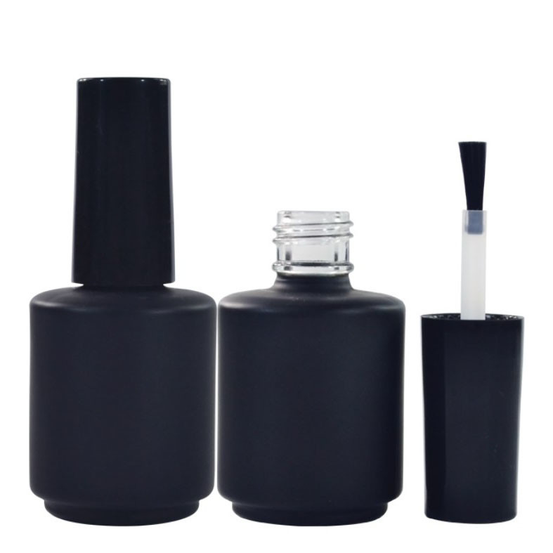 10ml Black Nail Polish Bottle Gel 7.6*3,2cm With Screw Cap